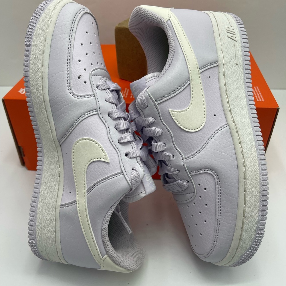 Nike Light Purple with White Accents WMNS AIR FORCE 1 07 NN Platform Sneakers - Picture 9 of 16